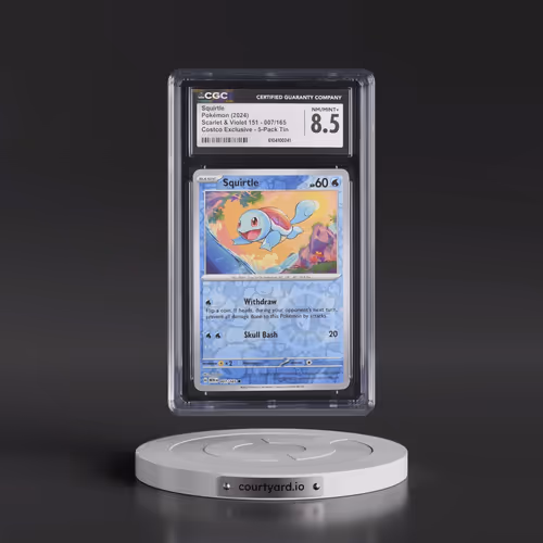 2024 Pokémon Mew EN-151 #007 Squirtle - 151 5-Pack Mini Tins (CGC 8.5 NM-MT+)