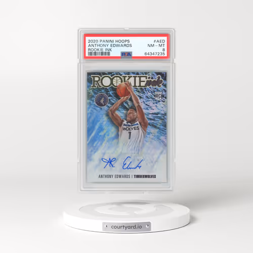2020 Panini Hoops Rookie Ink #AED Anthony Edwards (PSA 8 NM-MT)
