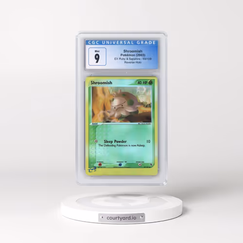 2003 EX Ruby & Sapphire (2003 Copyright, w/ "e" Symbol) #69/109 Shroomish - Reverse Holo (CGC 9 MINT