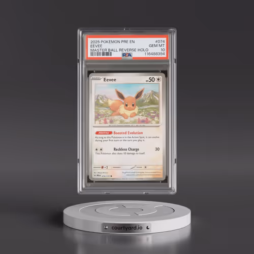 2025 Pokémon Pre EN-Prismatic Evolutions #074 Eevee - Reverse Holo Master Ball (PSA 10 GEM MINT)