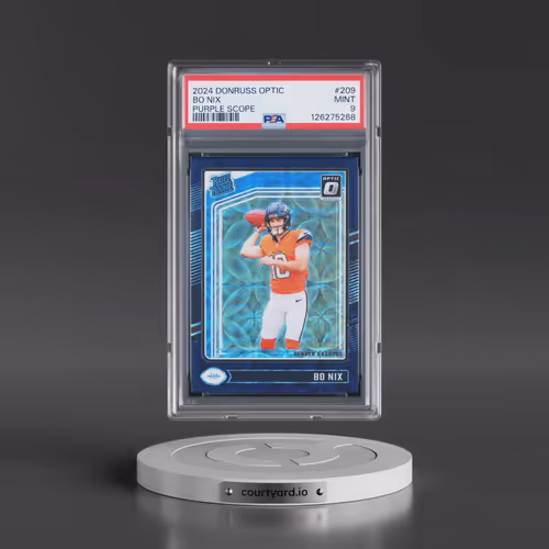 2024 Panini Donruss Optic #209 Bo Nix - Purple Scope (PSA 9 MINT)