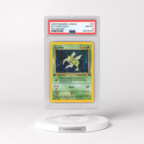 1999 Pokémon Jungle #10 Scyther - 1st Edition Holo (PSA 8 NM-MT)