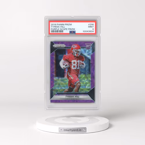 2016 Panini Prizm #296 Tyreek Hill - Purple Scope Prizm (PSA 9 MINT)