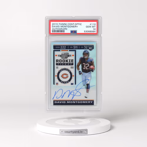 2019 Panini Contenders Optic #110 David Montgomery - Autograph (PSA 10 GEM MINT)