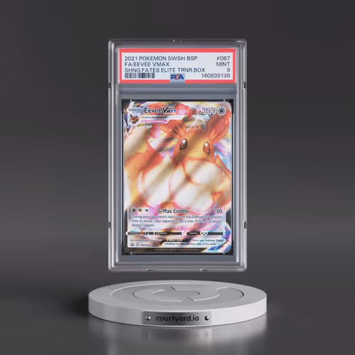 2021 Pokémon Swsh Black Star Promo #087 Eevee Vmax - Full Art Shining Fates Elite Trainer Box (PSA 9