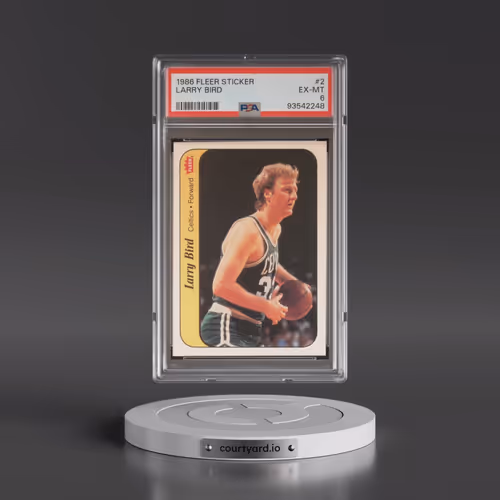 1986 Fleer Sticker #2 Larry Bird (PSA 6 EX-MT)