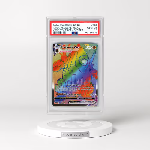 2020 Pokémon Sword & Shield Vivid Voltage #189 Coalossal Vmax - Full Art Secret (PSA 10 GEM MINT)