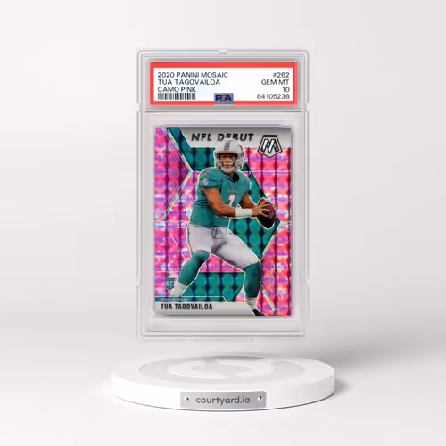 2020 Panini Mosaic #262 Tua Tagovailoa - Camo Pink (PSA 10 GEM MINT)