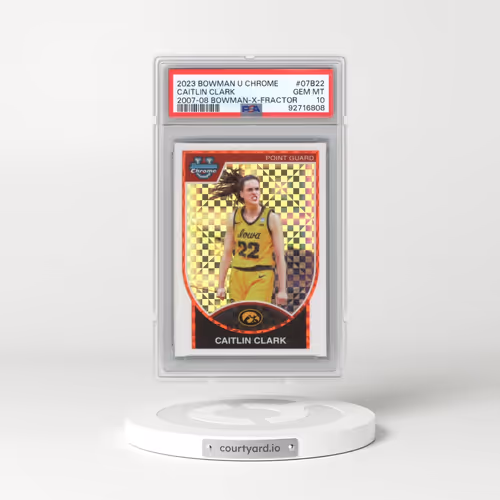 2023 Bowman University Chrome 2007-08 Bowman #07B22 Caitlin Clark - X-Fractor (PSA 10 GEM MINT)