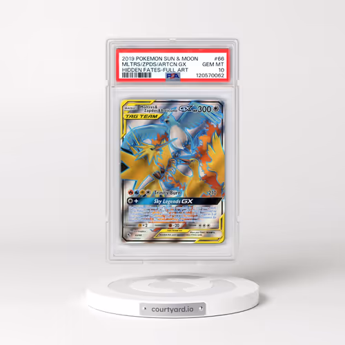 2019 Pokémon Sun & Moon Hidden Fates #66 Moltres & Zapdos & Articuno GX - Holo Full Art (PSA 10 GEM