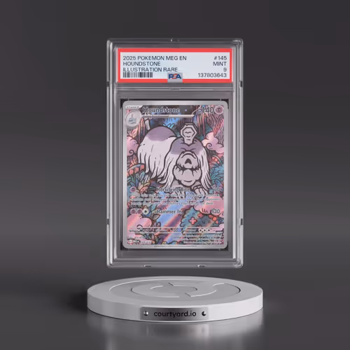 2025 Pokémon Meg EN-Mega Evolution #145 Houndstone - Illustration Rare (PSA 9 MINT)