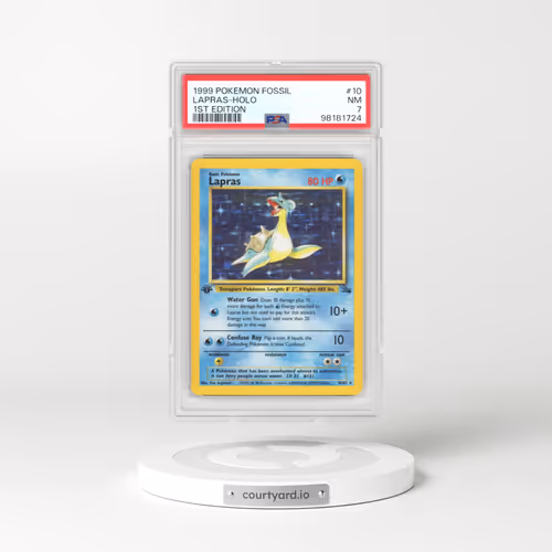 1999 Fossil #10 Lapras - 1st Edition Holo (PSA 7 NM)