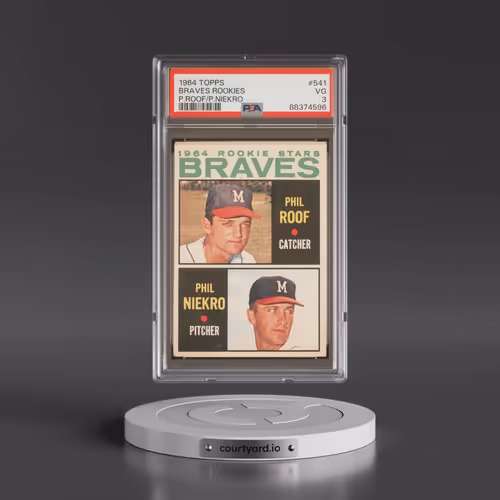 1964 Topps #541 Braves Rookies - Phil Roof/Phil Niekro (PSA 3 VG)