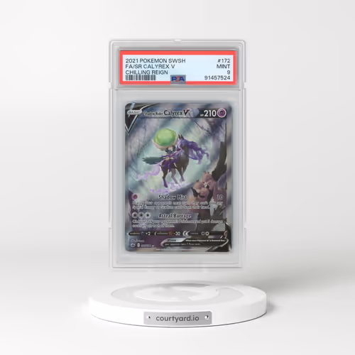 2021 Pokémon Sword & Shield Chilling Reign #172 Shadow Rider Calyrex V - Holo Full Art (PSA 9 MINT)