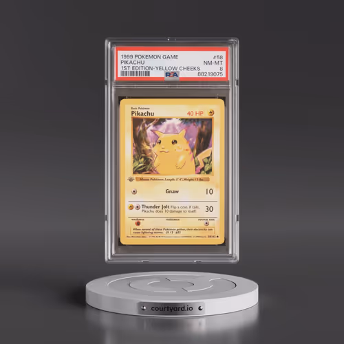 1999 Pokémon Game #58 Pikachu - 1st Edition Yellow Cheeks (PSA 8 NM-MT)
