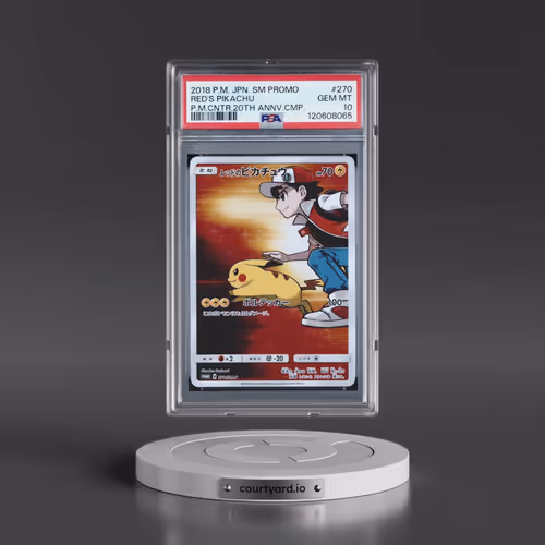 2018 Pokémon SM Promo #270 Red's Pikachu - Pokemon Center 20th Anniversary Campaign (PSA 10 GEM MINT