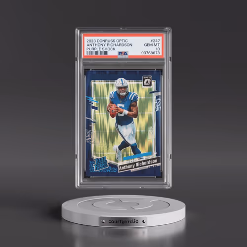 2023 Panini Donruss Optic #247 Anthony Richardson - Purple Shock (PSA 10 GEM MINT)