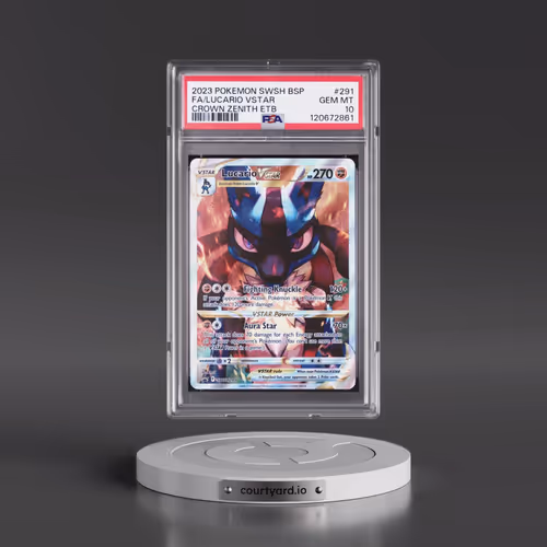 2023 Pokémon Swsh Black Star Promo #291 Lucario Vstar - Full Art Crown Zenith Elite Trainer Box (PSA
