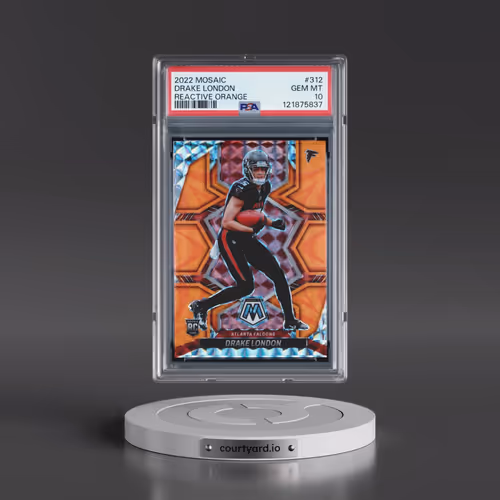 2022 Panini Mosaic #312 Drake London - Reactive Orange (PSA 10 GEM MINT)