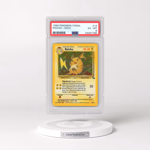 1999 Pokémon Fossil #14 Raichu - Holo (PSA 6 EX-MT)
