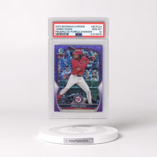 2023 Bowman Chrome Prospects #BCP224 James Wood - Purple Shimmer (PSA 10 GEM MINT)