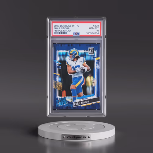 2023 Panini Donruss Optic #238 Puka Nacua - Purple Shock (PSA 10 GEM MINT)