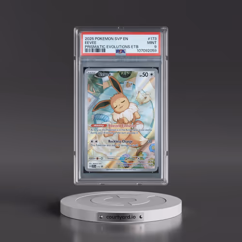 2025 Pokémon Svp EN-SV Black Star Promo #173 Eevee - Prismatic Evolutions Elite Trainer Box (PSA 9 M