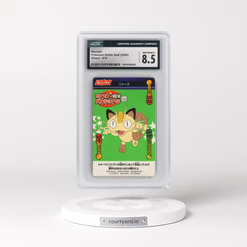 2000 Pokémon Battle Seal (White stars in background) - Japanese #16 Meowth (CGC 8.5 NM-MT+)