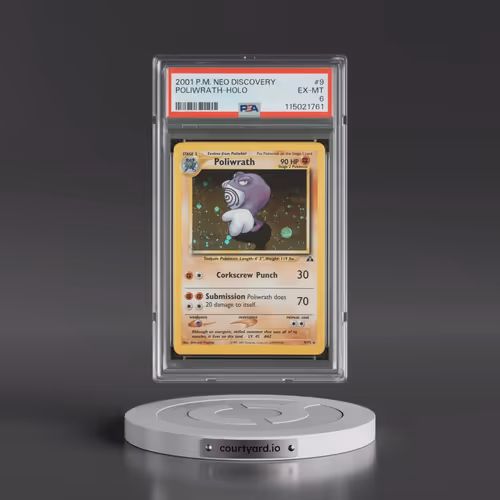 2001 Pokémon Neo Discovery #9 Poliwrath - Holo (PSA 6 EX-MT)