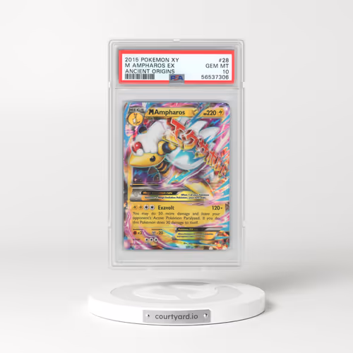 2015 Pokémon XY Ancient Origins #28 M Ampharos EX - Holo (PSA 10 GEM MINT)