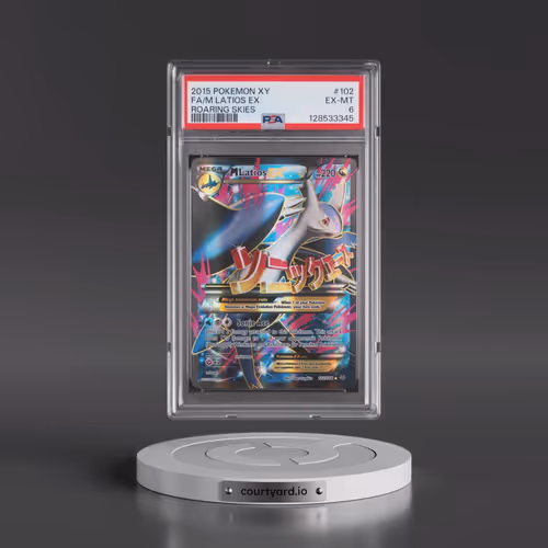 2015 Pokémon XY Roaring Skies #102 M Latios EX - Holo Full Art (PSA 6 EX-MT)