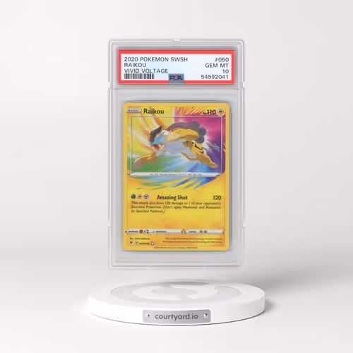 2020 Pokémon Sword & Shield Vivid Voltage #050 Raikou (PSA 10 GEM MINT)