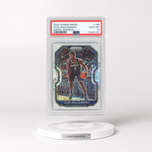 2020 Panini Prizm #185 Zion Williamson - White Sparkle (PSA 10 GEM MINT)