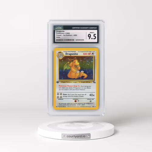 1999 Fossil #4/62 Dragonite - 1st Edition Holo (CGC 9.5 MINT+)