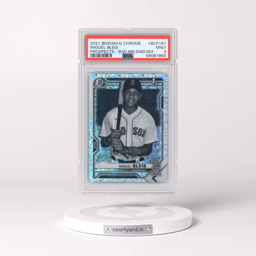 2021 Bowman Chrome Prospects #BCP167 Miguel Bleis - Black/White Mini Diamond Refractor (PSA 9 MINT)