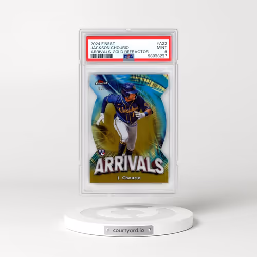 2024 Topps Finest Arrivals #A22 Jackson Chourio - Gold Refractor (PSA 9 MINT)