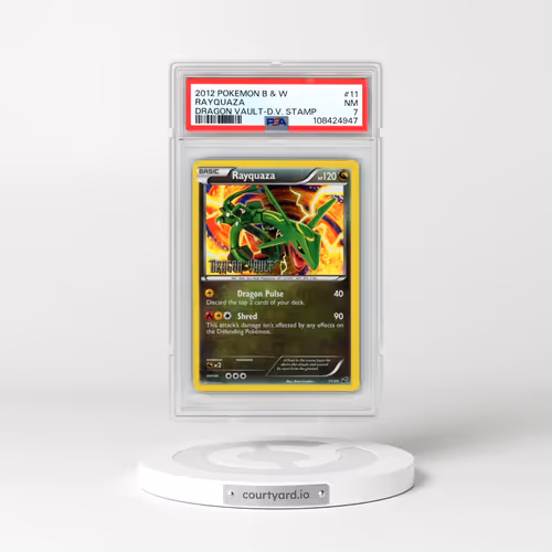 2012 Pokémon Black & White Dragon Vault #11 Rayquaza - Dragon Vault Stamp (PSA 7 NM)