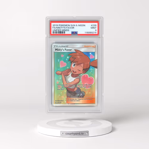 2019 Pokémon Sun & Moon Unified Minds #235 Misty's Favor - Full Art (PSA 9 MINT)