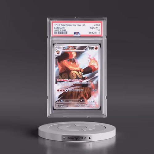 2025 Pokémon Sv11w-White Flare #098 Emboar - Art Rare (PSA 10 GEM MINT)