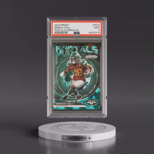 2023 Panini Prizm Portals #PO10 Breece Hall - Green Ice (PSA 9 MINT)