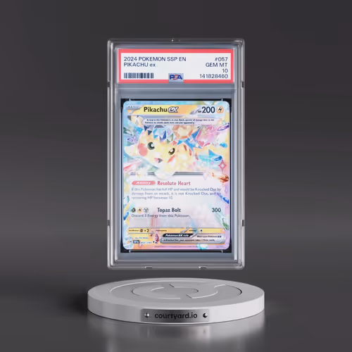 2024 Pokémon Ssp EN-Surging Sparks #057 Pikachu EX - Holo (PSA 10 GEM MINT)