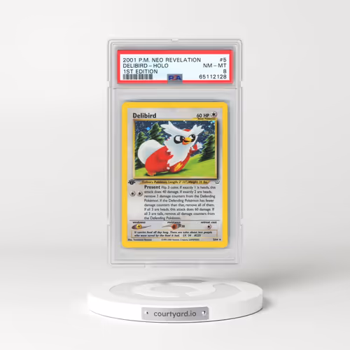 2001 Pokémon Neo Revelation #5 Delibird - 1st Edition Holo (PSA 8 NM-MT)