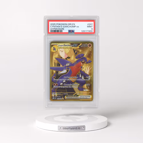 2025 Pokémon Dri EN-Destined Rivals #241 Cynthia's Garchomp EX - Holo Hyper Rare (PSA 9 MINT)