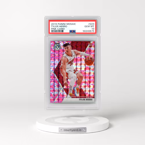 2019 Panini Mosaic #223 Tyler Herro - Pink Camo (PSA 10 GEM MINT)