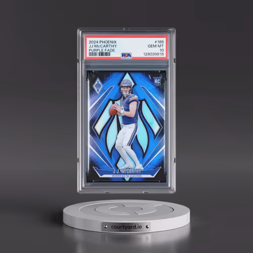 2024 Panini Phoenix #185 JJ McCarthy - Purple Fade (PSA 10 GEM MINT)