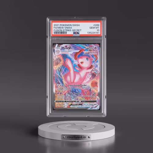 2021 Pokémon Sword & Shield Fusion Strike #269 Mew Vmax - Full Art Secret (PSA 10 GEM MINT)