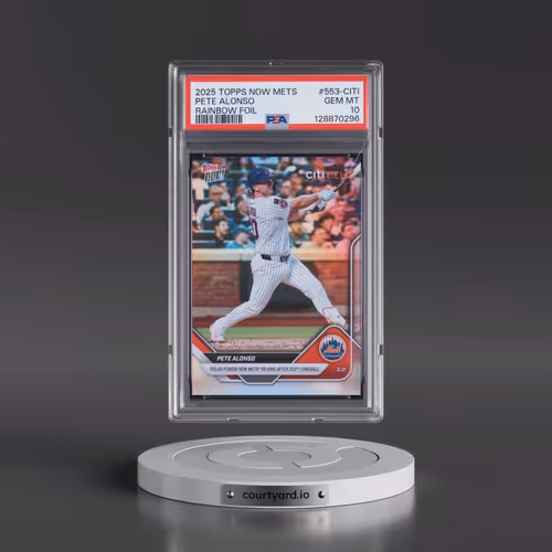 2025 Topps Now Mets #553-CITI Pete Alonso - Rainbow Foil (PSA 10 GEM MINT)