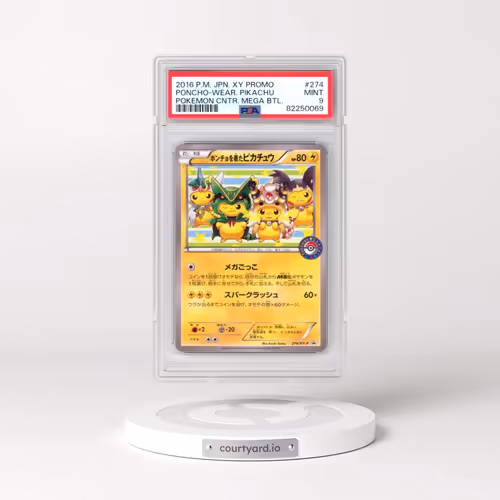 2016 Pokémon XY Promo #274 Poncho-Wearing Pikachu - Pokemon Center Mega Battle (PSA 9 MINT)