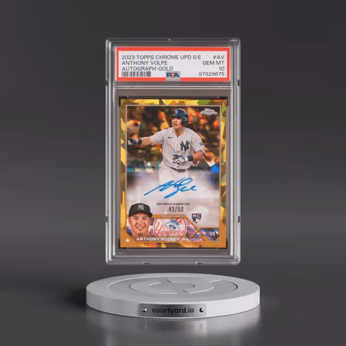2023 Topps Chrome Update Sapphire Edition Autograph #AV Anthony Volpe - Gold (PSA 10 GEM MINT)