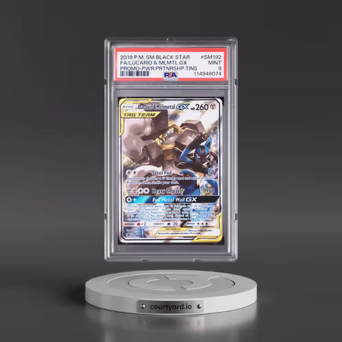 2019 Pokémon SM Black Star Promo #SM192 Lucario & Melmetal GX - Holo Full Art Power Partnership Tins